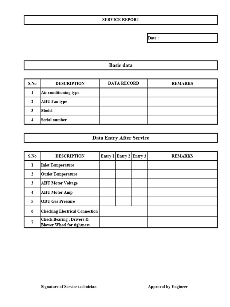 HVAC Service Report and Data Entry | PDF