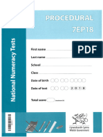 Numeracy Procedural Test Year 7 2018