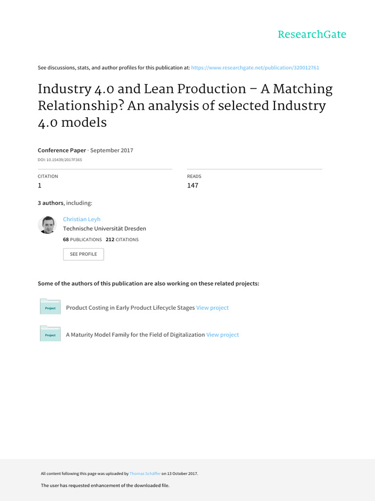 Industry 40 and Lean Production - A Matching Relat | PDF | Lean ...