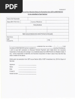Declaration of Continued Non-Resident Status For Exemption From 