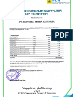 Laporan Kinerja Supplier PLN UP Tenayan 2023