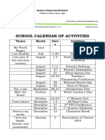 Aca - Calendar of Activities