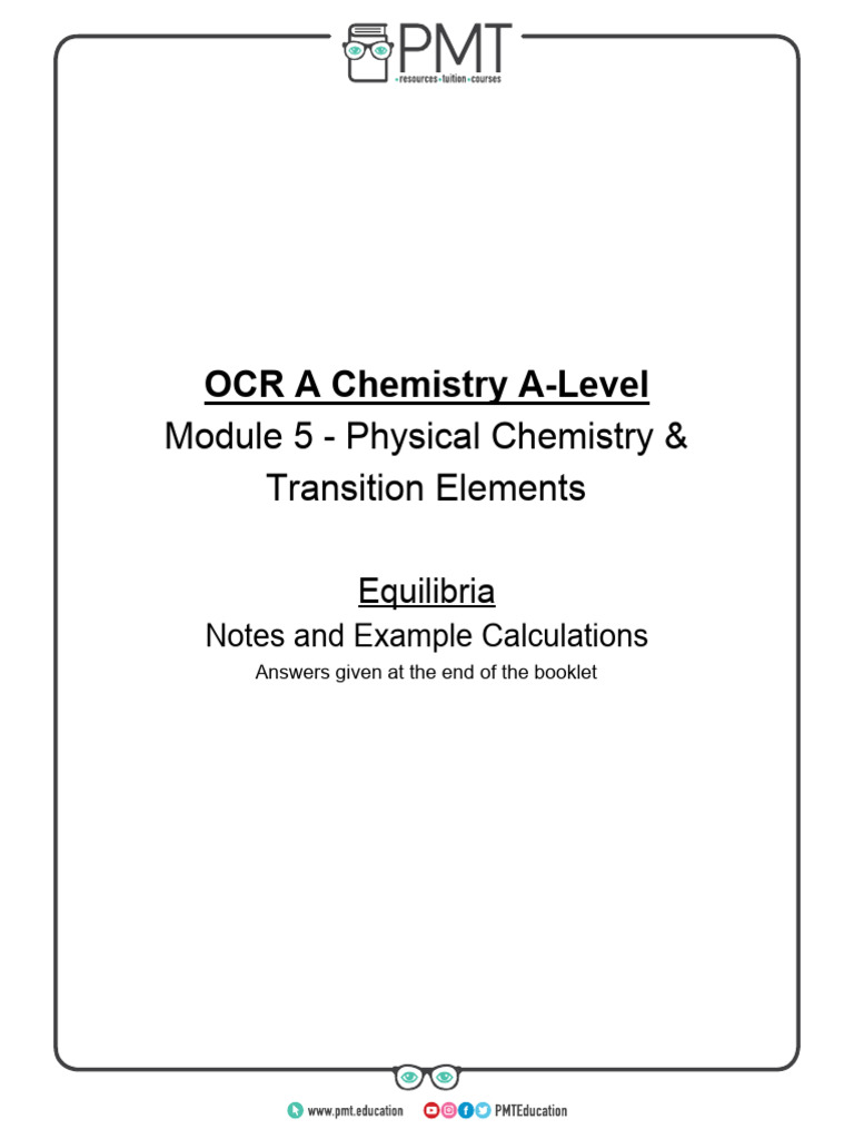 Calculations For Equilibria | PDF | Chemical Equilibrium | Mole (Unit)