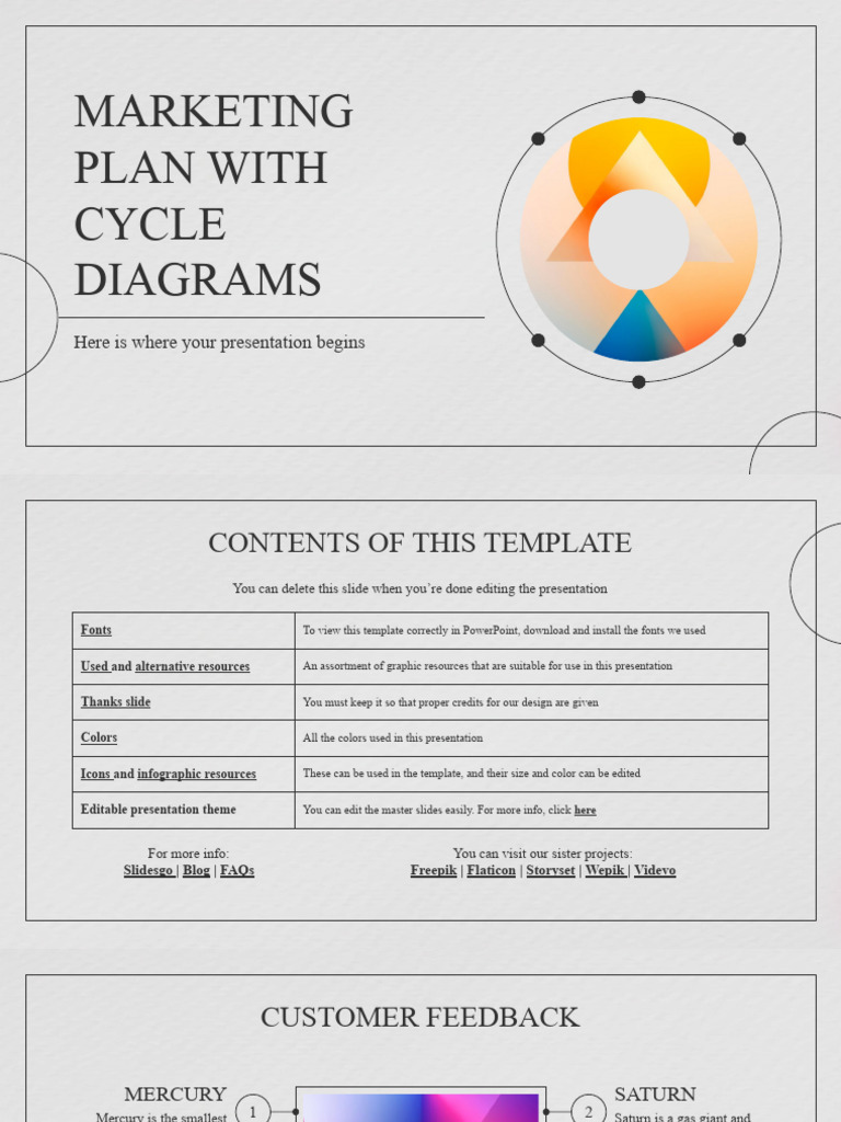 Marketing Plan With Cycle Diagrams by Slidesgo | PDF | Planets ...