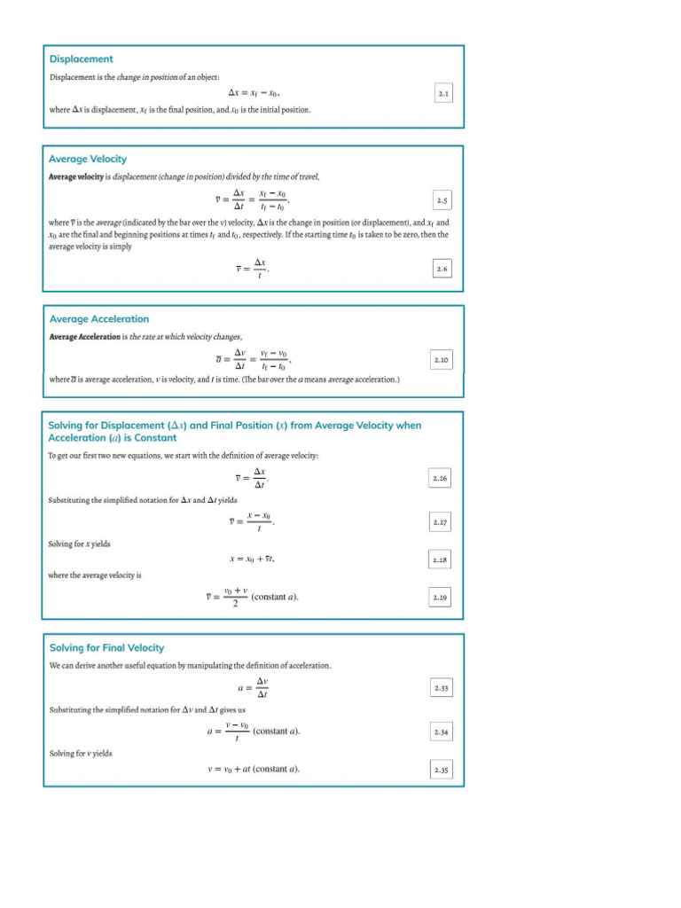 THE KINEMATIC EQUATIONS ARTICLE visual data 2