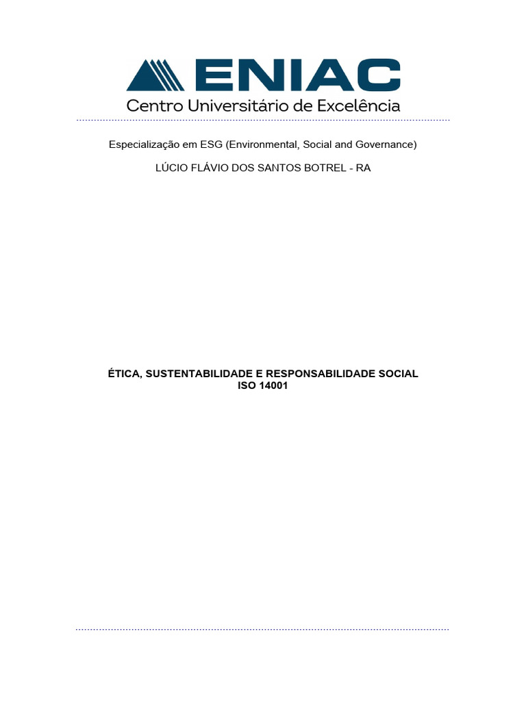 ISO 14001: Gestão Ambiental e Sustentabilidade | PDF | Gestão de ...
