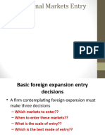 International Markets Entry Strategies