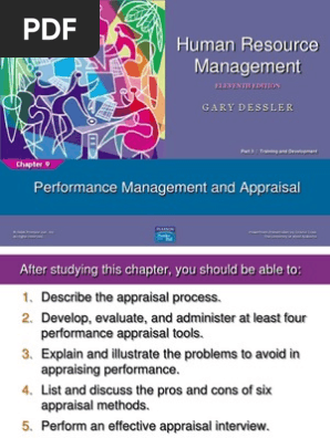 Chapter 9 Performance Appraisal Dessler Performance Appraisal Behavioural Sciences