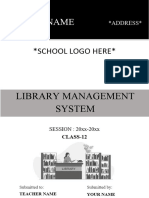 Computer Scinece Class 12 Project Library Management System