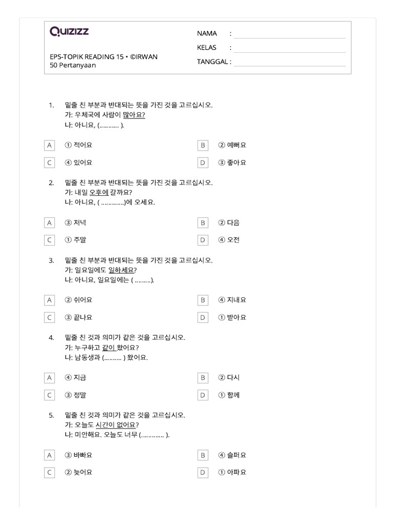Eps-Topik Reading 15 - © Irwan | PDF