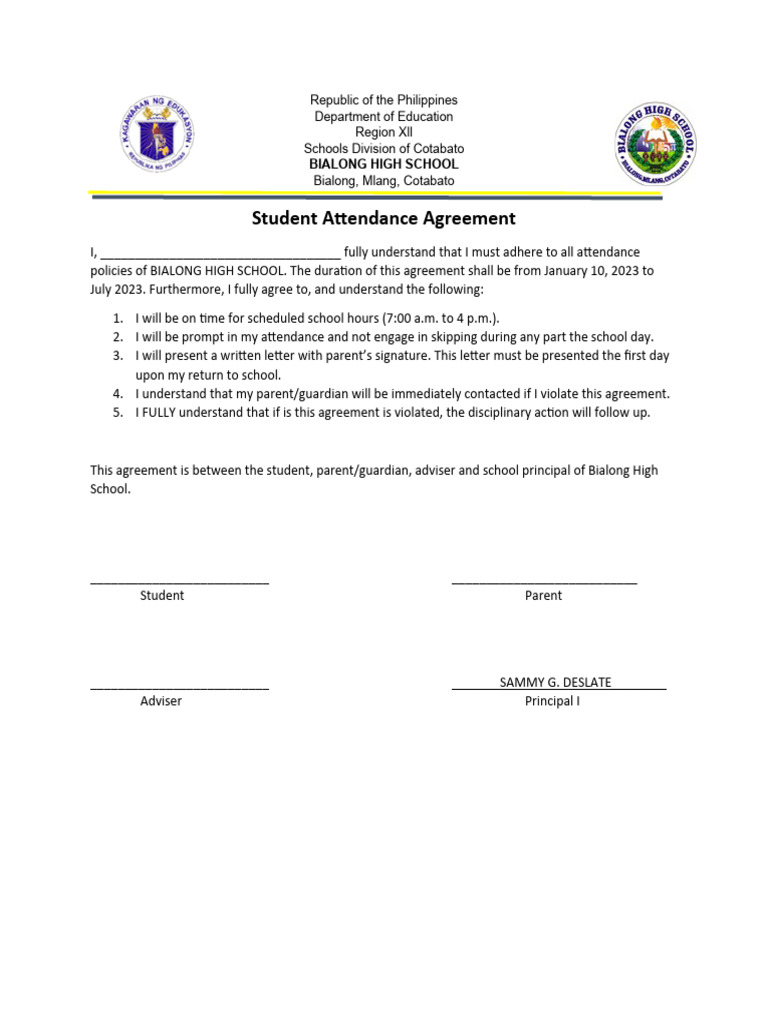 STUDENT AGREEMENT | PDF