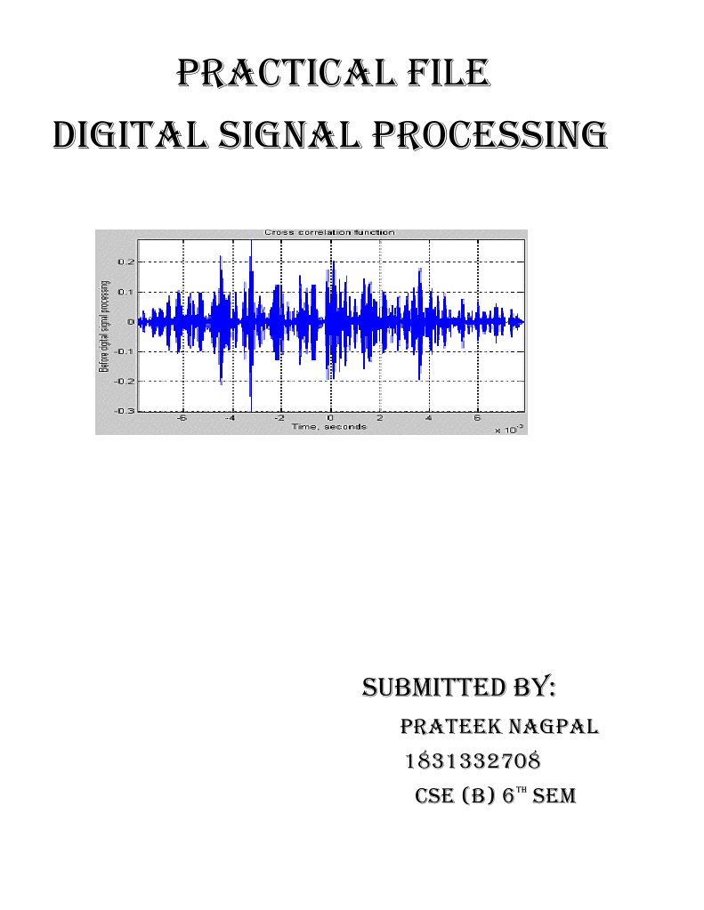 DSP Practical File | PDF
