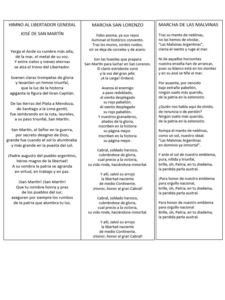 Himnos de Libertad y Patriotismo Argentino | PDF | Viajes y turismo