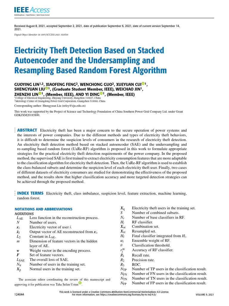 Electricity Theft Detection via UaRe-RF | PDF | Machine Learning ...