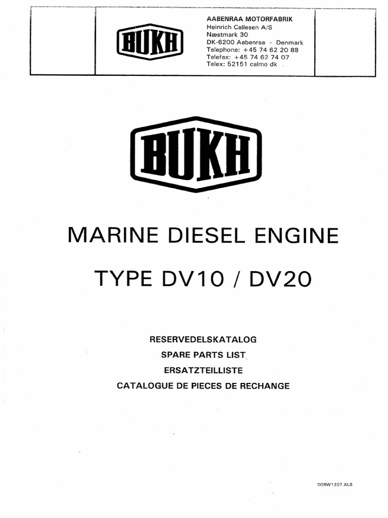Ersatzteilkatalog BUKH DV10 + DV20 | PDF