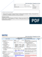 Carta Descriptiva. Posgrado en Línea - PreTrans