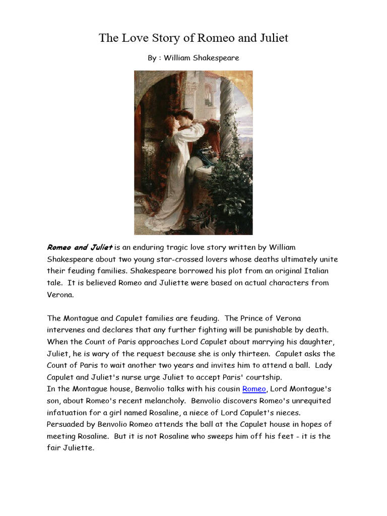 Romeo and Juliet Tragic Love Story | PDF | Characters In Romeo And ...