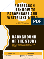 How To Write and Paraphrase Like A Pro