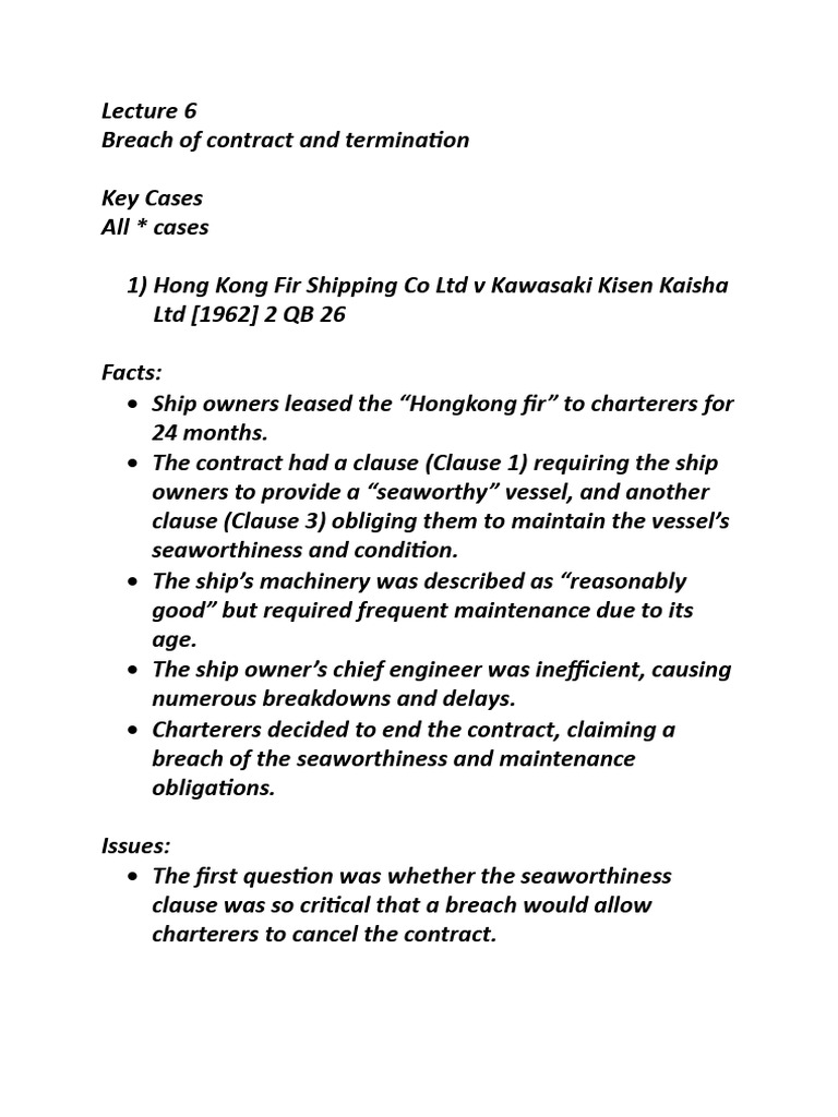 Lec 6 Contract 2 | PDF | Breach Of Contract | Damages