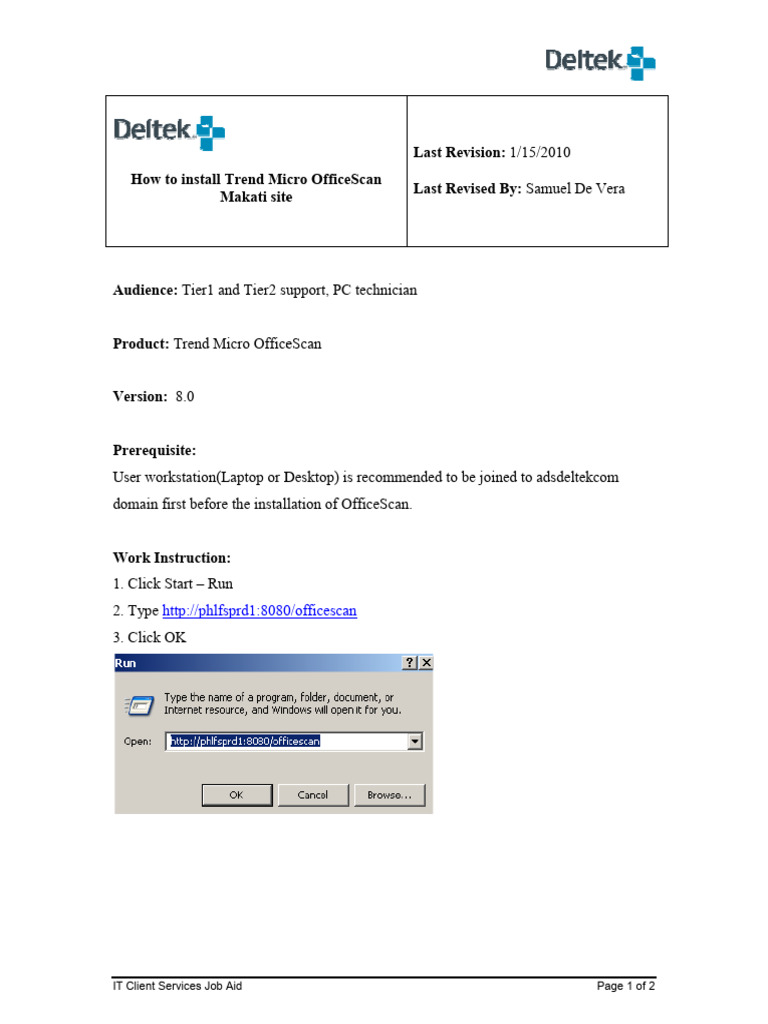 How To Install Trend Micro OfficeScan | PDF