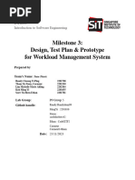 Milestone 3: Design, Test Plan & Prototype For Workload Management System