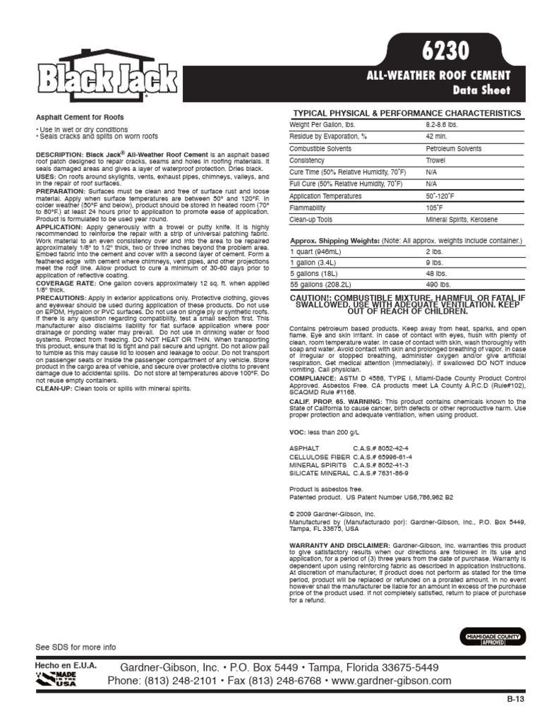 Asphalt Technical Data Sheet | PDF | Roof | Water