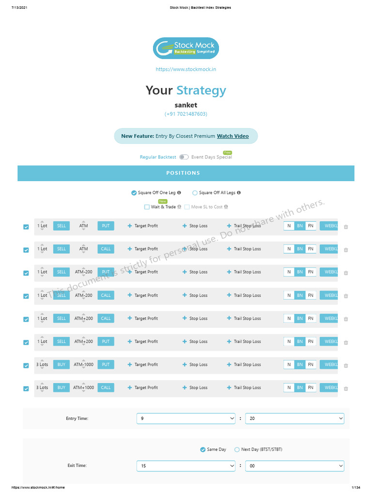 Stock Mock: Backtesting Strategies | PDF | Securities (Finance ...