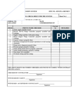 Commissioning Check Sheet For Sprinklers