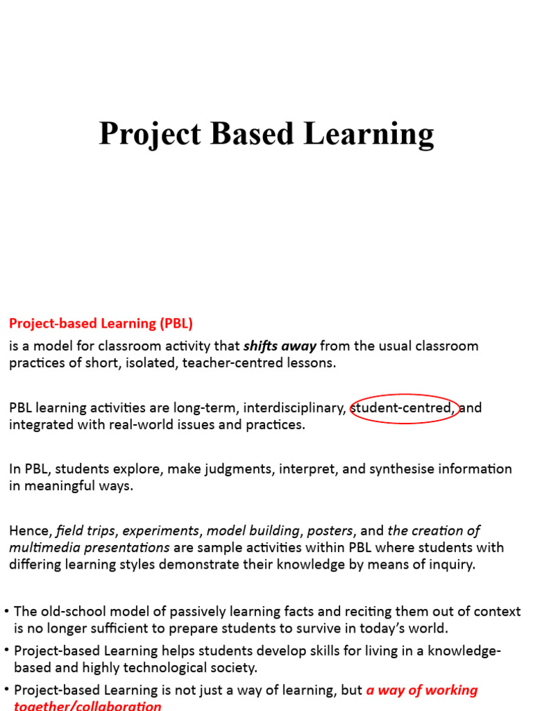 Project Based Learning | PDF | Project Based Learning | Learning