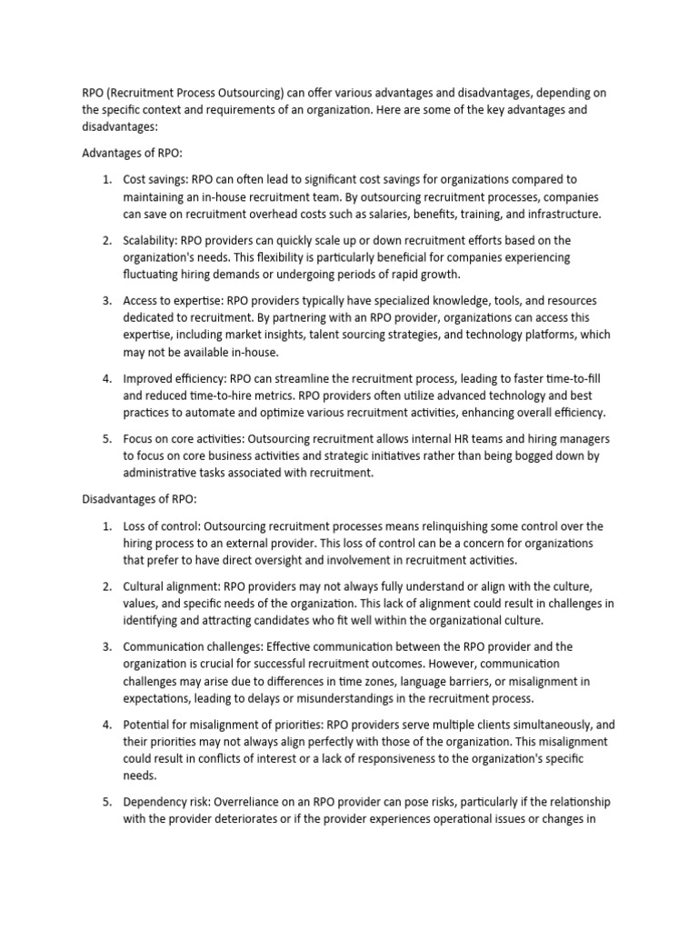 HR NOTES PDF Recruitment Outsourcing