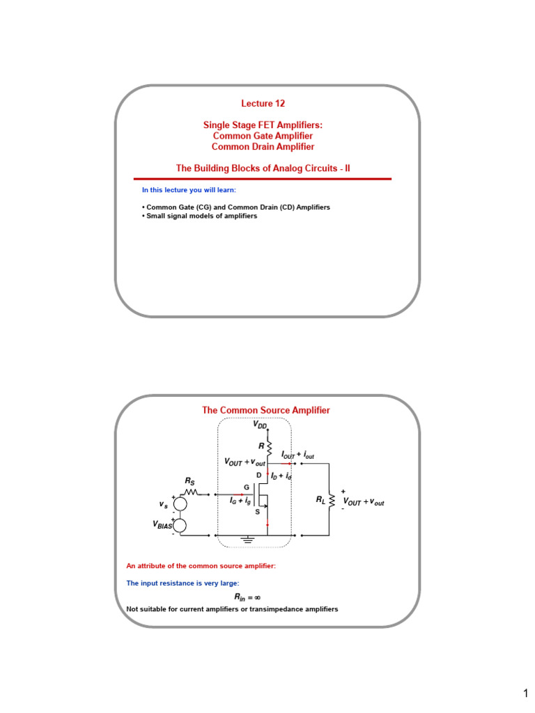Handout 12 download free pdf amplifier field effect transistor