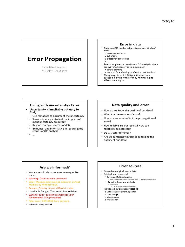 GIS Data Error Management Strategies | PDF | Accuracy And Precision ...