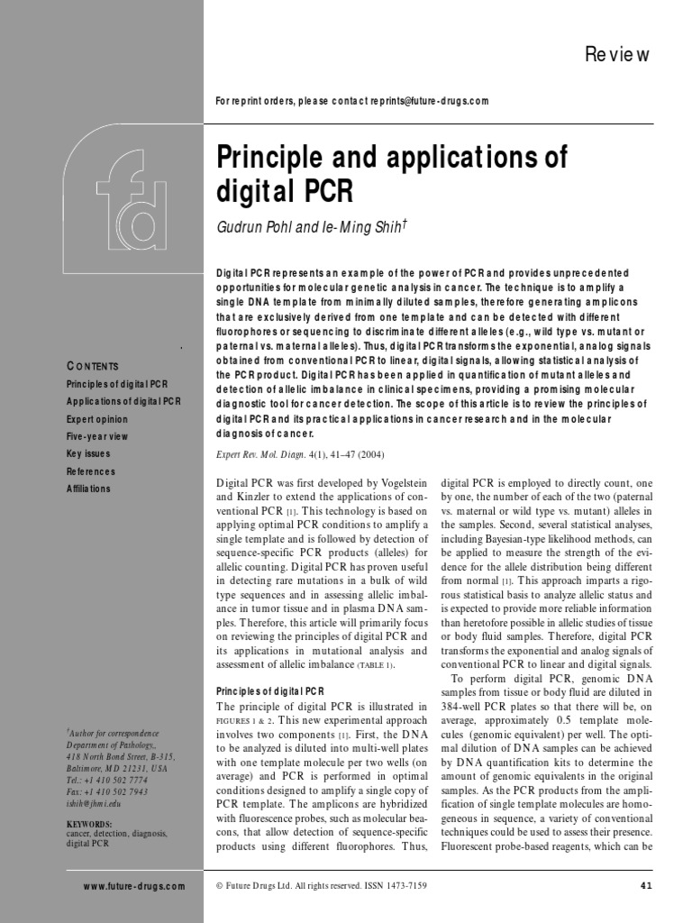 Digital PCR | PDF | Polymerase Chain Reaction | Microsatellite