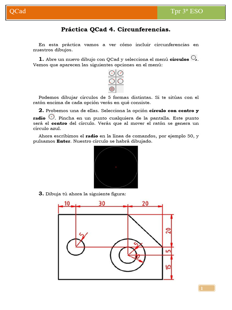 Dibujar Circunferencias en QCad | PDF