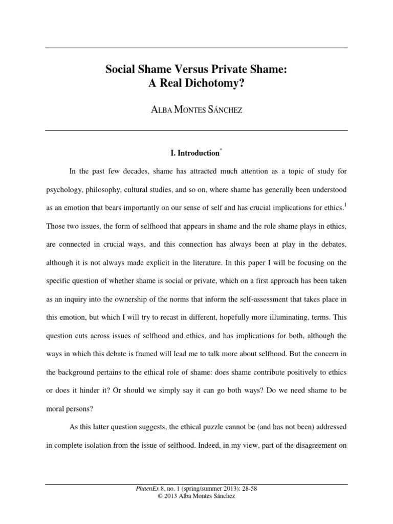 Social shame vs private shame pdf shame experience