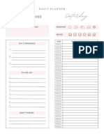 Pink Minimalist Dated Personal Daily Planner