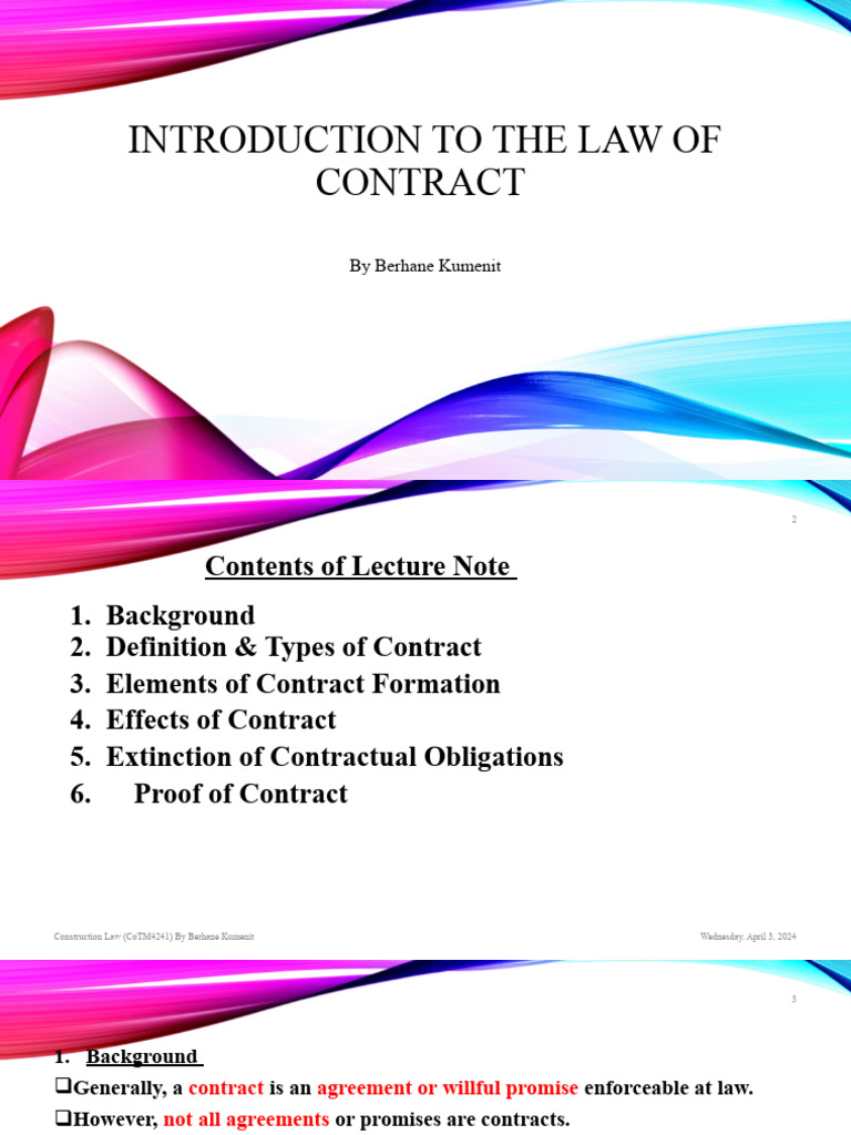 3.introduction To The Law of Contracts | PDF | Offer And Acceptance ...
