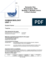 2023 HBL Unit 1 Exam Booklet One MCQ and Sa