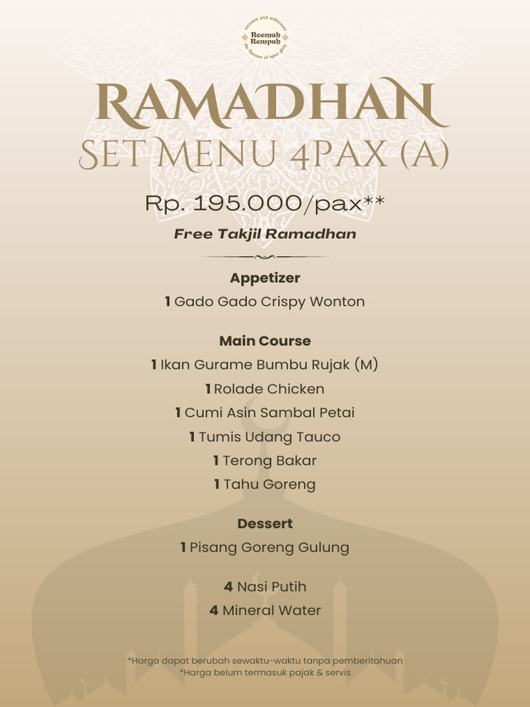 Menu Ramadhan Roemah Rempah 2023 | PDF