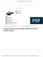 Central Electronic Module (CEM) For Volvo XC60 XC60