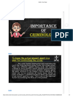 Criminology U1 Importance of Criminology