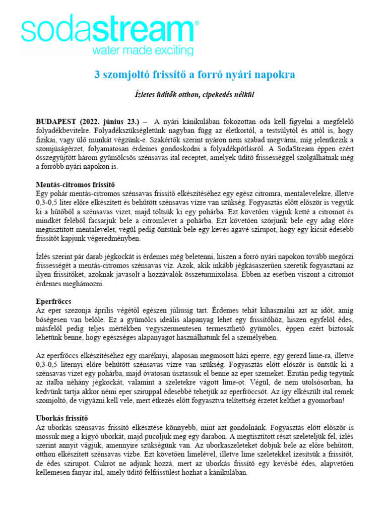 Sodastream 3 Frissíto Final | PDF