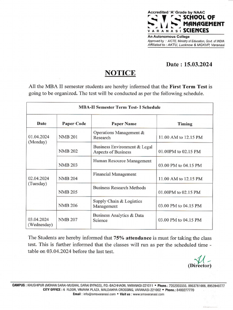 Mba - Ii Sem First Term Test | PDF | Leadership | Business