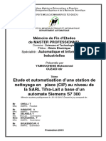 Etude Et Automatisation D'une Station de Nettoyage en Place (CIP) Au Niveau de La SARL Tifra-Lait A Base D'un Automate Siemens S7 300