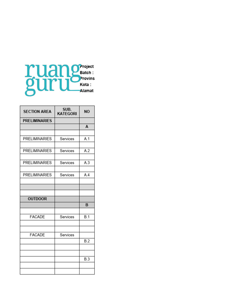 Boq Kosong Pdf Building Materials