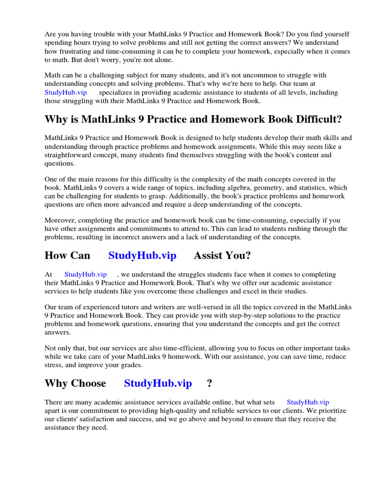 Mathlinks 9 practice and homework book answers download free pdf