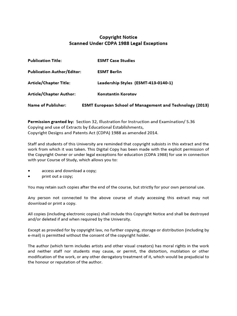 HBR Leadership Styles Individual Coursework Case Study PDF 