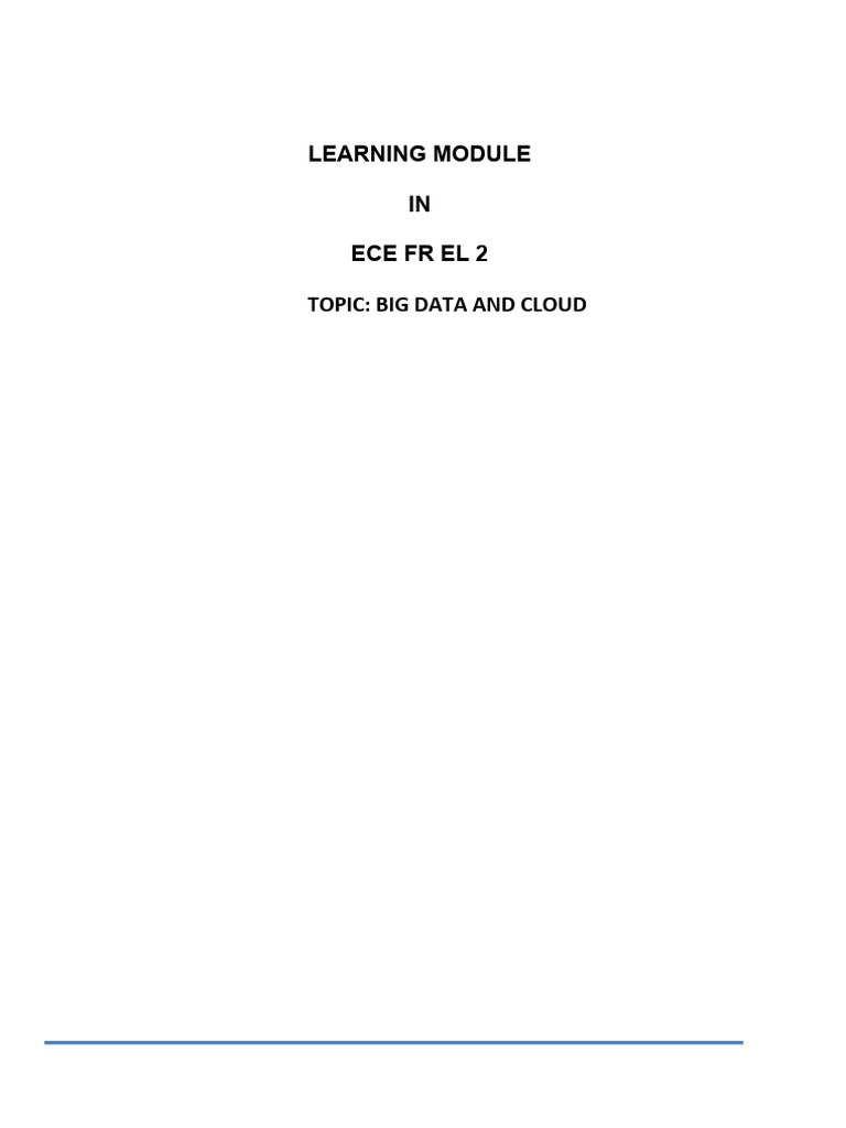Big Data & Cloud for ECE Students | PDF