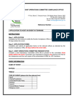 Tshwane Events JOC Compliance Application Form